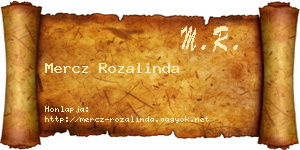 Mercz Rozalinda névjegykártya